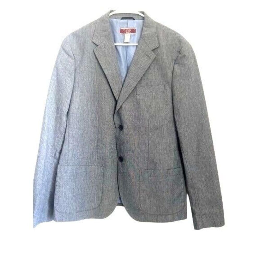 Mens Gray Two-Button Blazer Suit Jacket By Original Penguin  Size XL Wool Blend